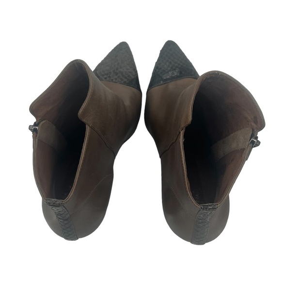 Donald J Pliner Taupe Leather Volt Snakeskin Ankle Booties Size 8 Women's - Picture 5 of 11